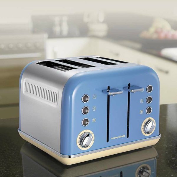 Morphy Richards 242007 Accents 4 Slice Toaster – Corn Flower Blue