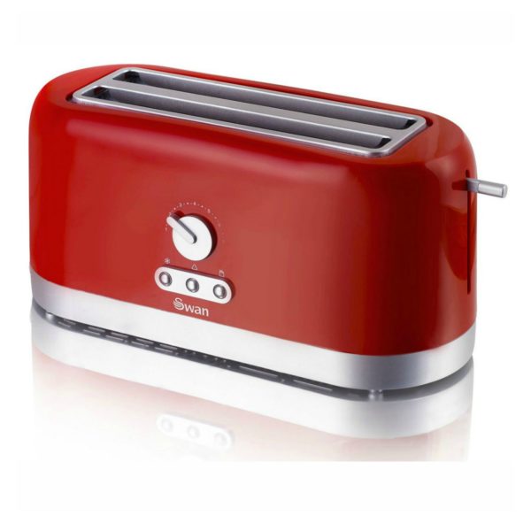 Swan ST10090REDN 4 Slice Long Slot Toaster – Red