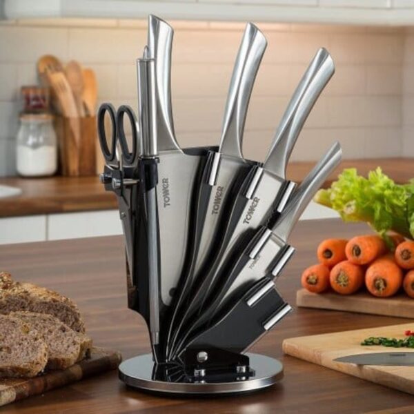 Tower T80709S 7 Piece Knife Set with Stand Stainless Steel