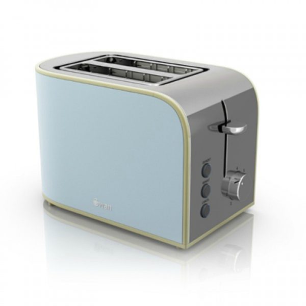 Swan Retro Kettle and 2 Slice Toaster Set – Blue
