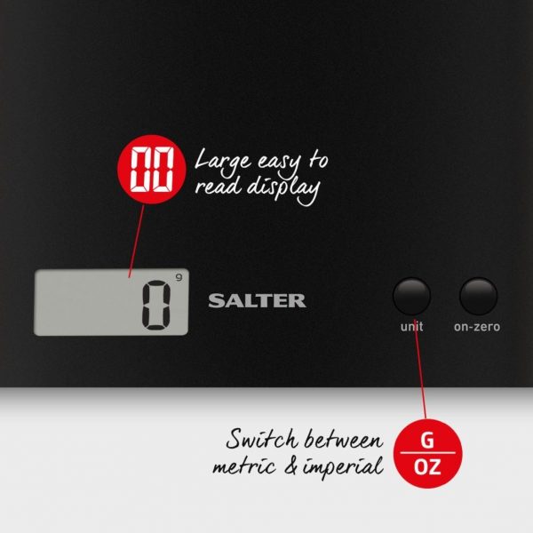Salter 1066BKDR15 Arc Digital Kitchen Scales – Black