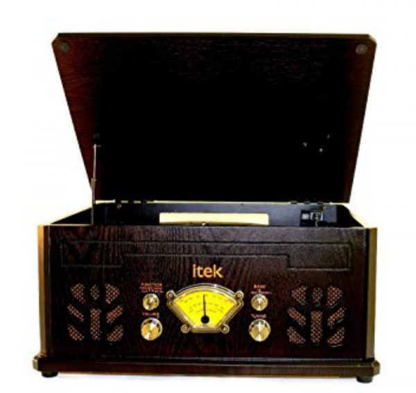 Itek IT142D Nostalgic Record/CD/Casette Player and Radio – Dark Wood