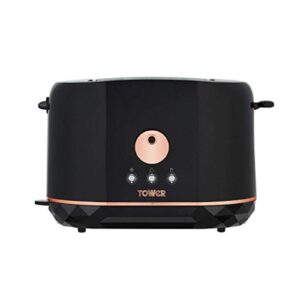 Tower  T20028B Diamond Toaster 2 Slice – Rose Gold / Black