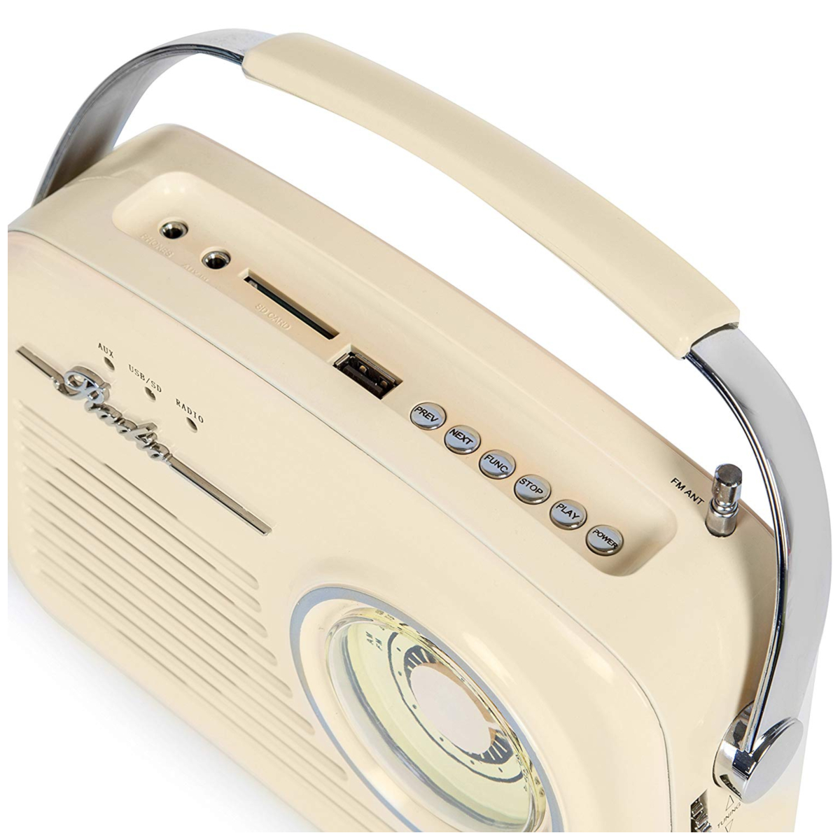 Akai A60014C AM/FM Vintage Retro Radio USB SD - Cream