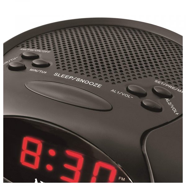 Akai A61015 LED Radio Alarm Clock Sleep to Music Function 20 Preset Stations - Black - Image 2