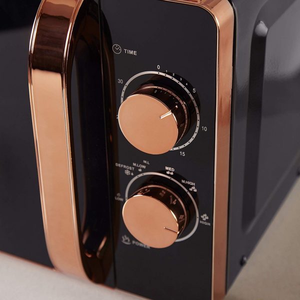 Tower T24020 Manual Solo Microwave – Black / Rose Gold