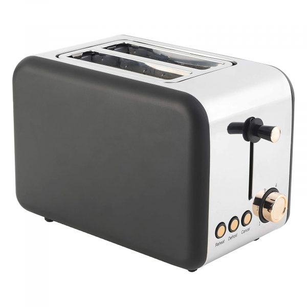 Salter 2 Slice Toaster - Black / Rose Gold