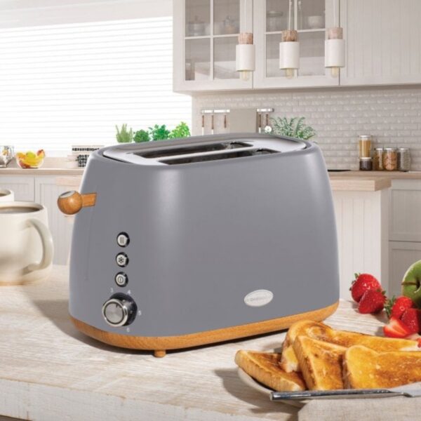 Daewoo Skandik 2 Slice Wide Slot Toaster Grey