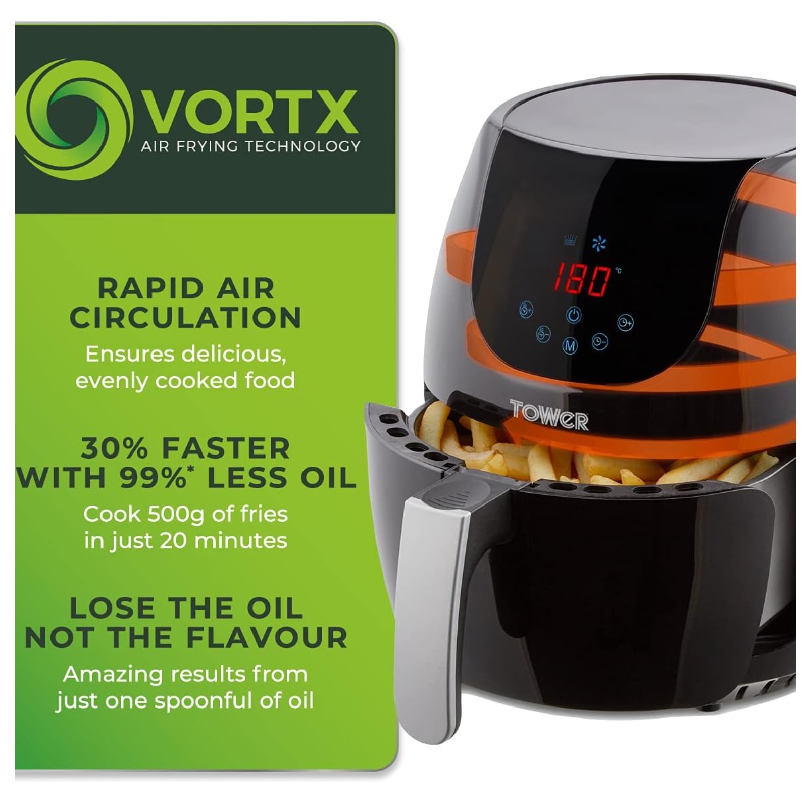Tower T17067 Vortx 4l Air Fryer Digital Tower T17067 Vortx 4l Air Fryer Digital - Image 3