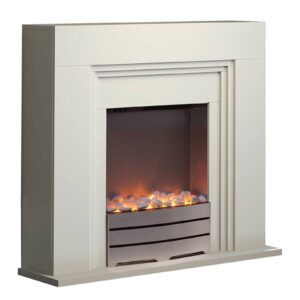 Warmlite York Fireplace Suite Realistic LED Flame Effect Ivory