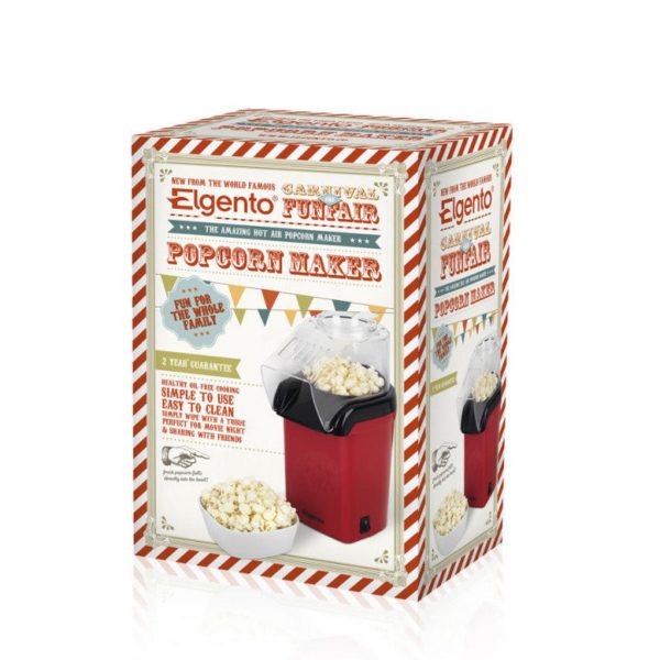 Elgento E26006 Popcorn Maker Non-slip Feet 1200W - Red - Image 2