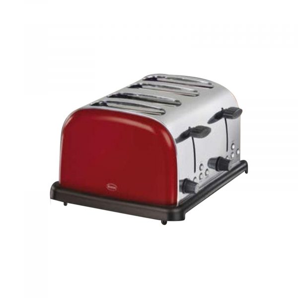 Swan 4 Slice Toaster – Red / Stainless Steel