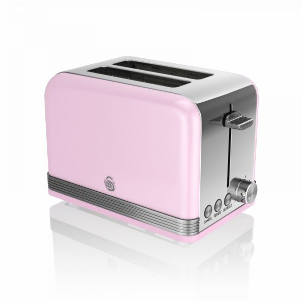 Swan ST19010PN Retro 2 Slice Toaster 815W – Pink