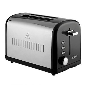 Tower T20014BL 2 Slice Toaster – Black / Stainless Steel