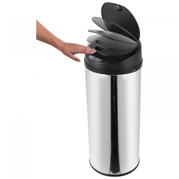 Morphy Richards 971006 42L Round Sensor Bin - Stainless Steel / Black - Image 2