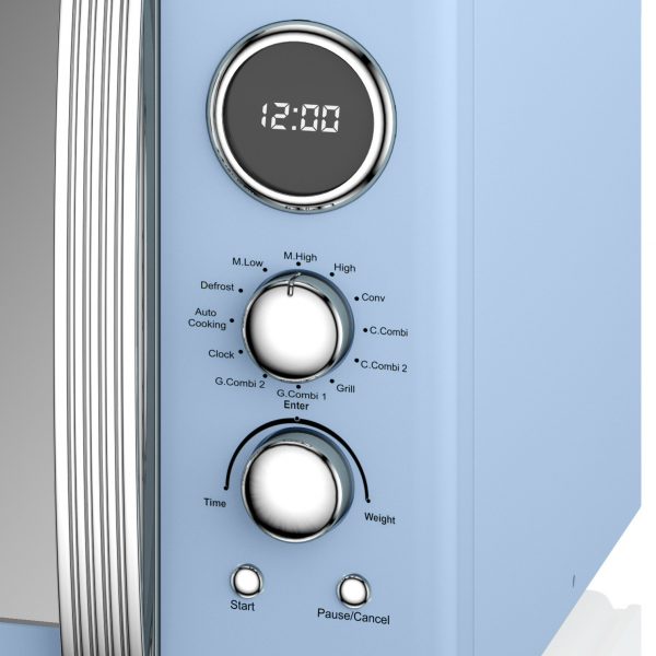 Swan SM22080BLN Retro Digital Combi Microwave 25L – Blue