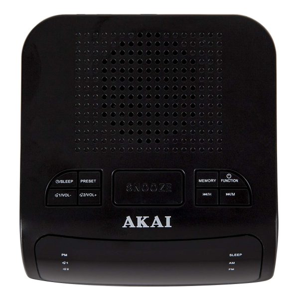 Akai A61020 AM/FM Alarm Clock Radio – Black