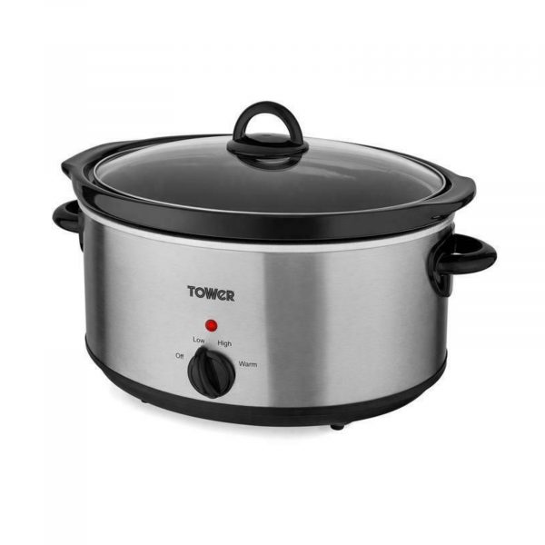 Tower 5.5L Slow Cooker – Stainless Steel