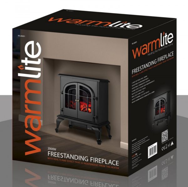 Warmlite WL46001 Log Effect Stove Fire 2000W – Black