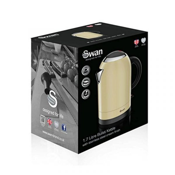 Swan SK29010CREN Bullet Kettle 1.7L – Cream