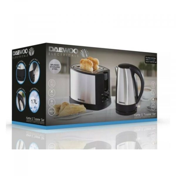 Daewoo SDA1197 Kettle and Toaster Set – Stainless Steel