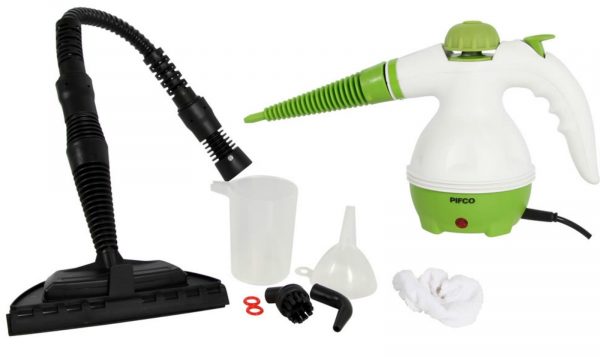 Pifco P29002 Handheld Steam Cleaner 1000W – White / Green
