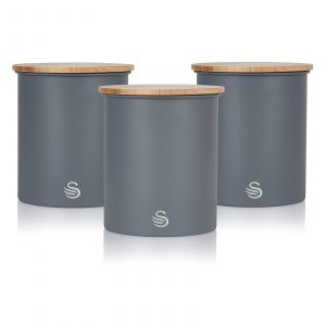 Swan Nordic Scandi Set of 3 Storage Canisters – Slate Grey Swan Nordic Scandi Set of 3 Storage Canisters – Slate Grey