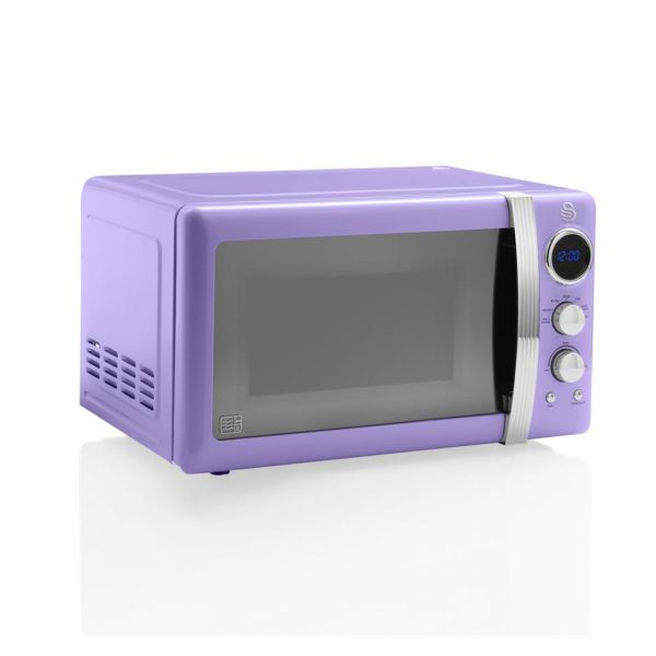 Swan SM22030PURN 800W 20L Retro Digital Microwave – Purple