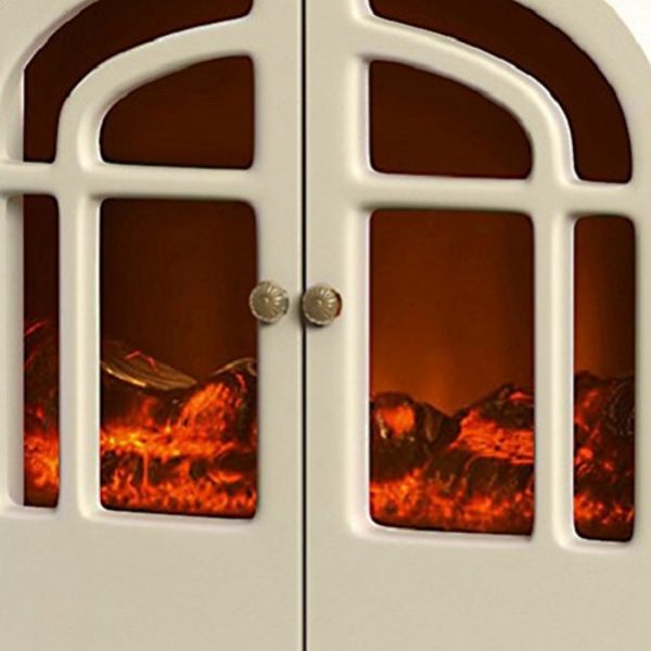 Warmlite WL46015C Log Effect Stove Fire Double Door 2000W – Cream