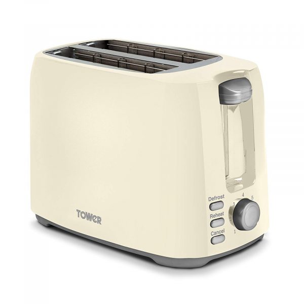Tower T20013C Elements 2 Slice Toaster 730W – Cream