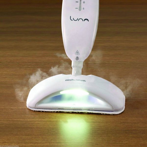 Morphy Richards 720506 Luna Steam Mop with Illuminated Vibrating Floorhead – White
