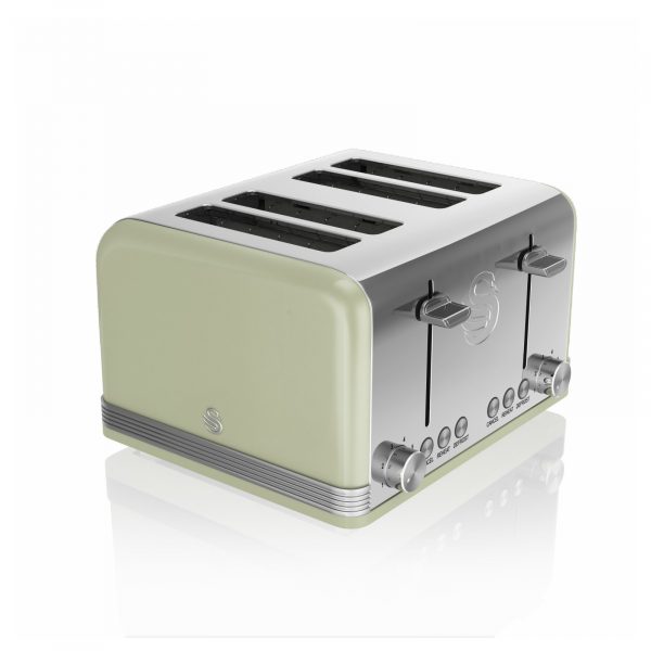 Swan ST19020GN Retro 4 Slice Toaster – Green