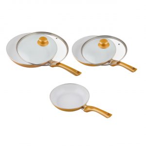 New Ceramicore Gold Collection 3 Piece Frying Pan Set