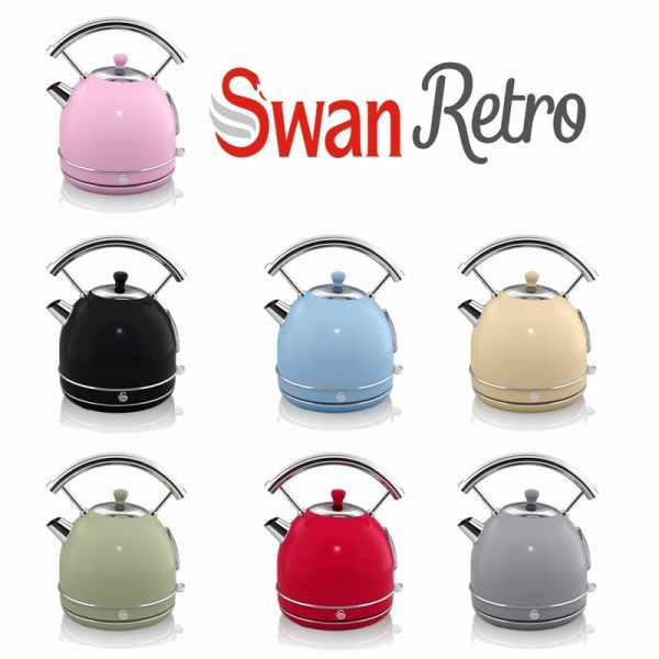 Swan SK34020RN Retro Dome Kettle 1.7L – Red