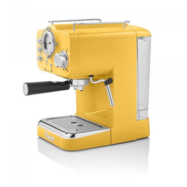 Swan Retro Pump Espresso Coffee Machine, SK22110YELN Yellow