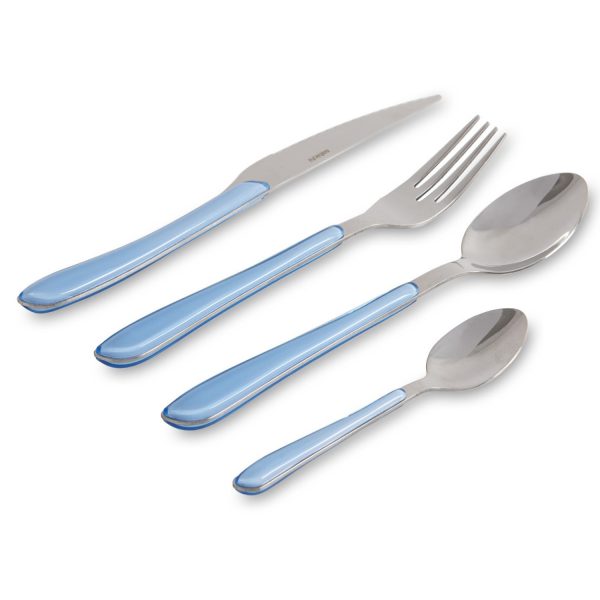 188779 Sabichi Roma 24 Piece Cutlery Set – Blue Brand New