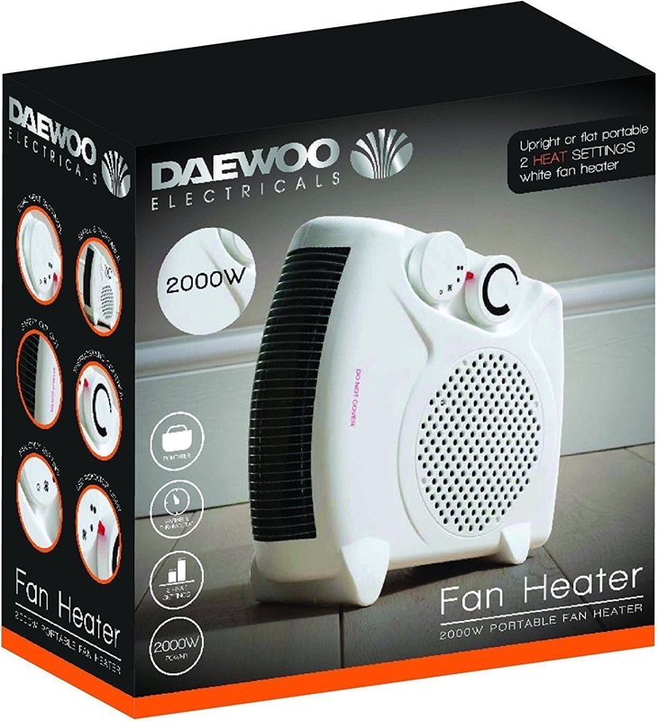 Daewoo 2000W Flat Fan Heater