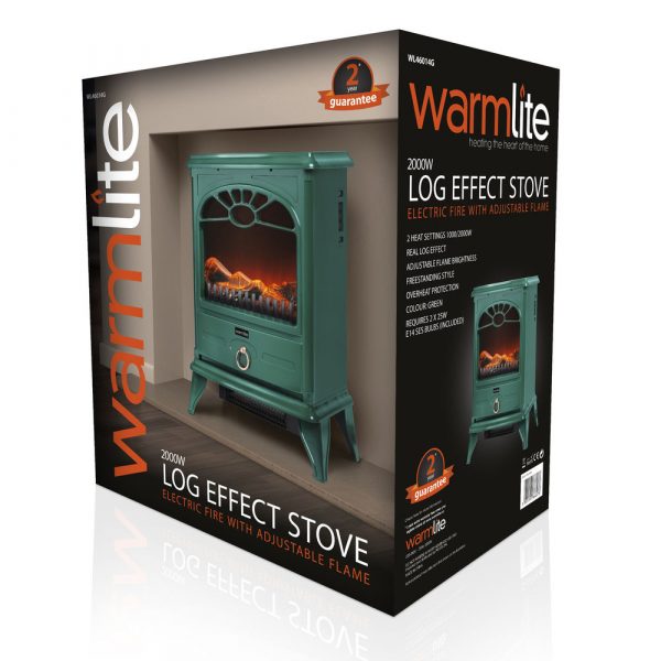 Warmlite WL46014G Stove Fire 2000W Green