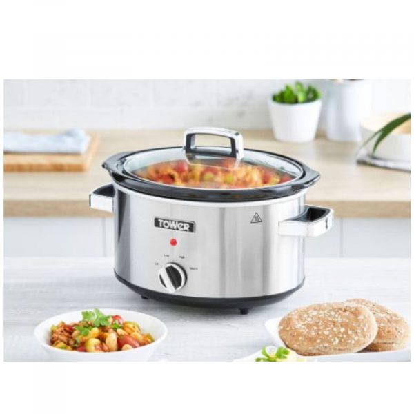 Tower T16039 Stainless Steel 3.5 Litre Slow Cooker