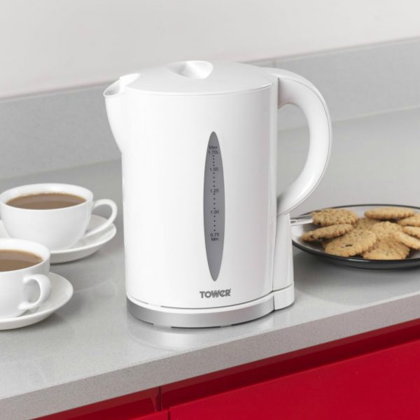 Tower T10011W Jug Kettle with Water Level Indicator 2200W 1.7L – White