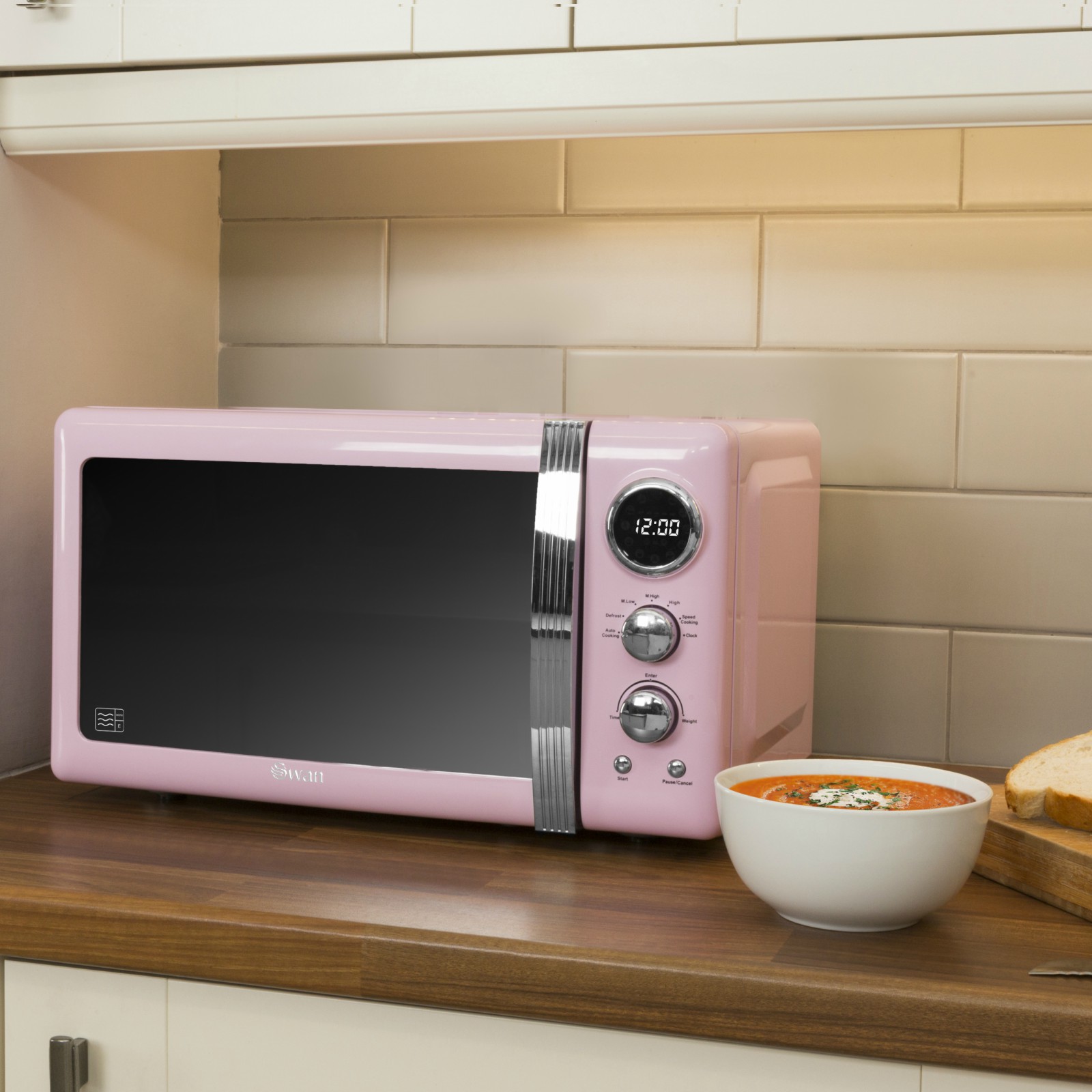 Retro Pink Digital 20L 800W Microwave Matching Toaster And Kettle Available
