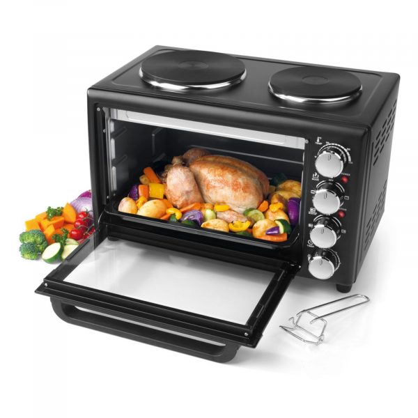 Salter 28L Mini Toaster Oven with 2 Hobs – Black