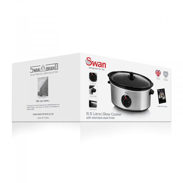 Swan SF17030N 6.5 Litre Slow Cooker – Stainless Steel
