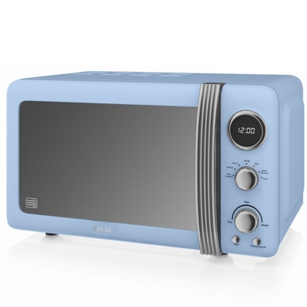 Swan SM22030BLN Microwave Digital Retro 20L 800W – Blue