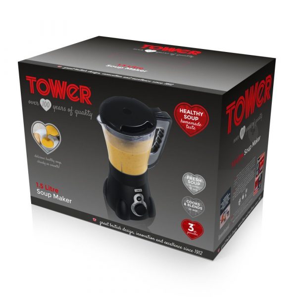 Tower T12001 Soup Maker 1.5L 1100W – Black
