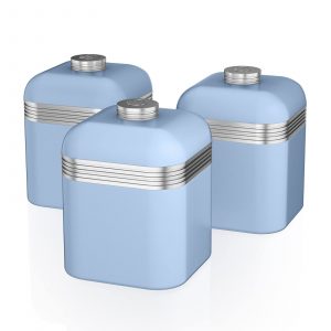 Swan Retro Canisters Set of 3 – Blue