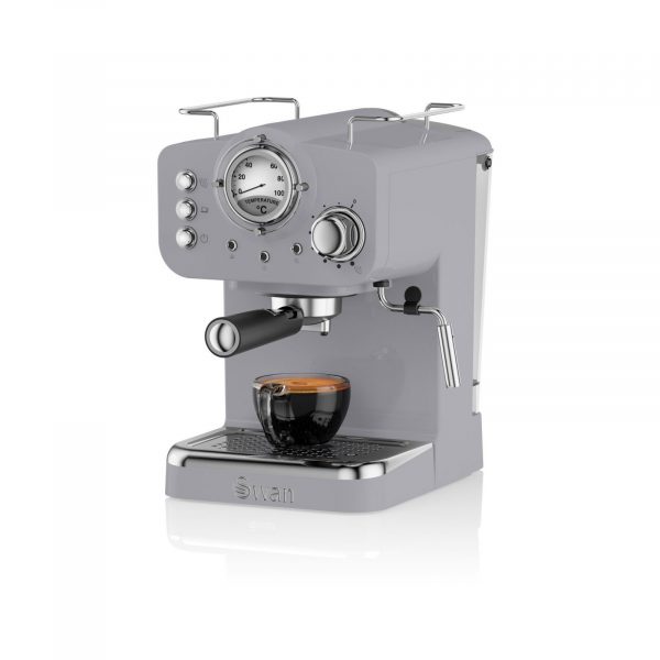 Swan Retro Pump Espresso Coffee Machine – Grey