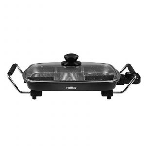 Tower T14024 Cerastone Non Stick 5in1 Divided Electric Frying Pan 1500W – Black