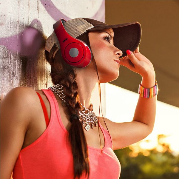 Akai A58012 Folding Over Ear Headphones – Red