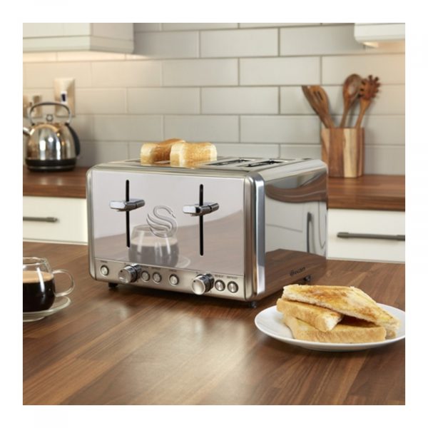 Swan 4 Slice Toaster – Polished Stainless Steel